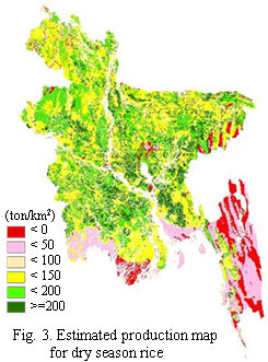 "Fig.3. Estimated production map for dry season rice","title"