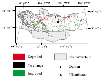 Fig. 1. Spatial distribution of long-term vegetation trends (1981-2003).
