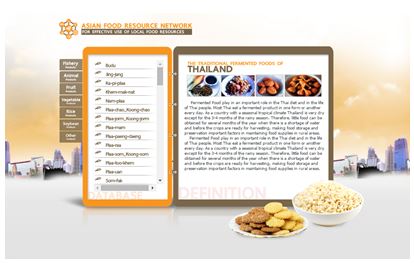 図４　タイの伝統発酵食品データベースホームページ画面