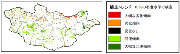 図2. 1981-2003年の長期植生変動傾向（*）