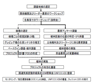 図3．植林CDM調査の流れ図