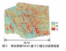 図2 植生指数PD54に基づく植生の変動程度