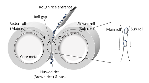 Fig. 1. Schematic diagram of rice roll husker
